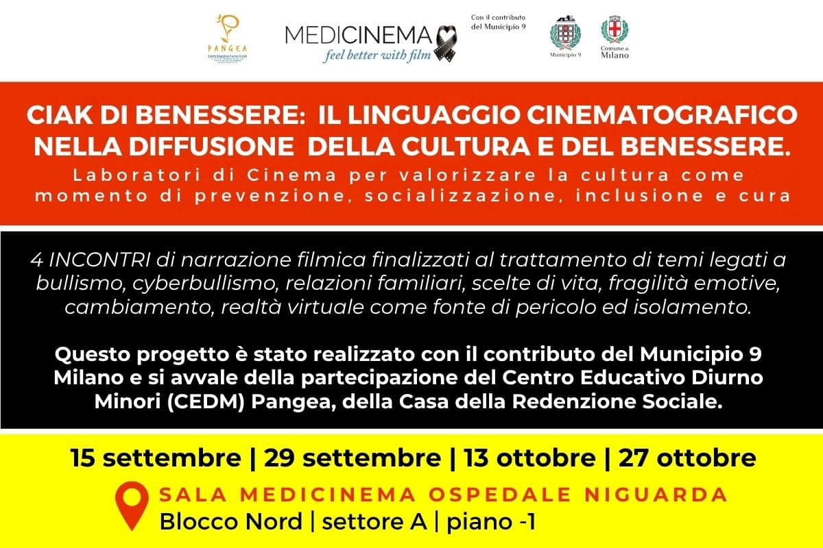 Ciak di benessere laboratori di cineterapia 2026 Municipio 9 Milano PANGEA